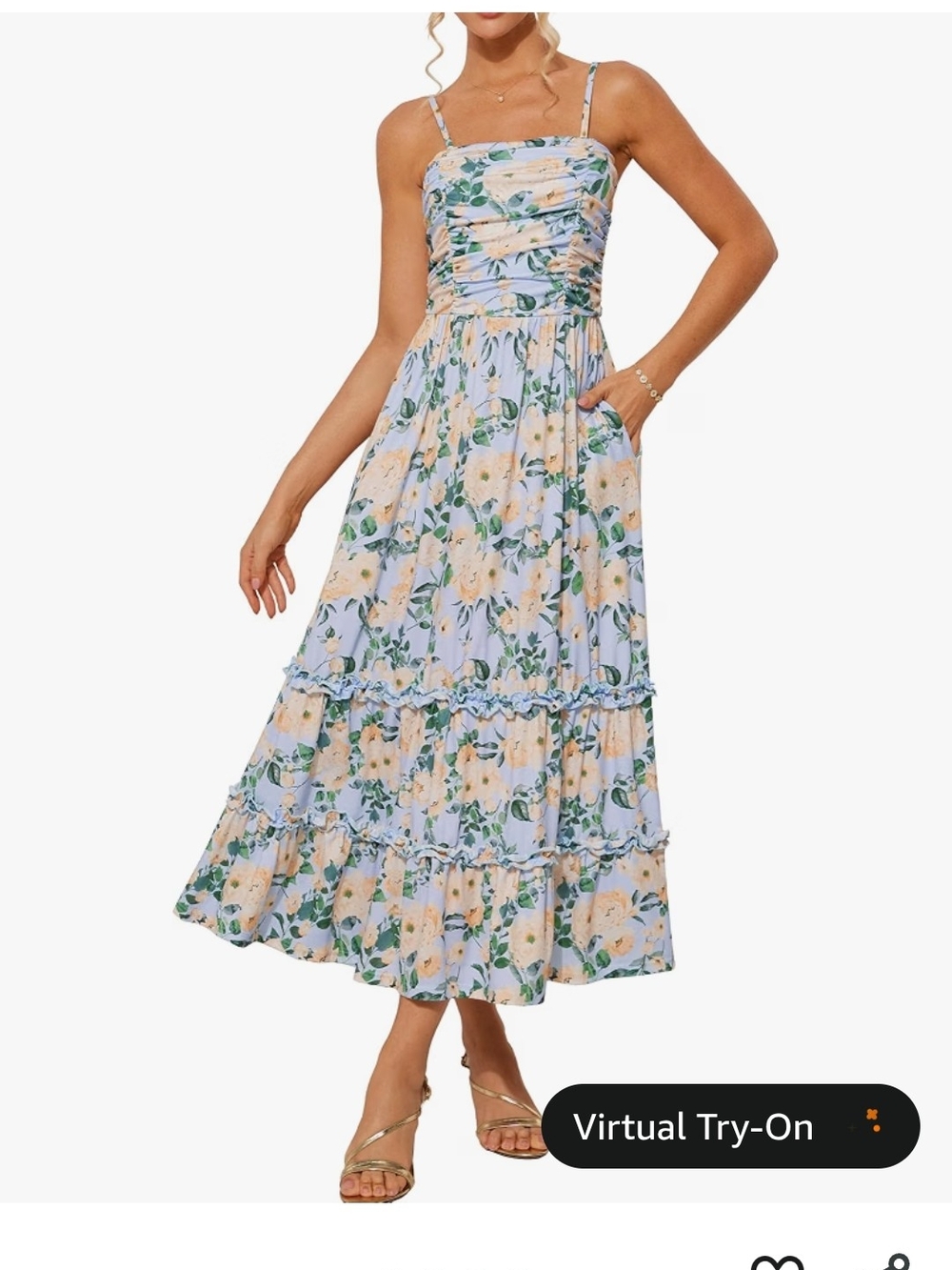 NWT GRACE KARIN Floral Print Square Neck High